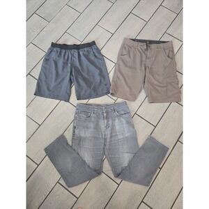 Prana Mens Shorts Bundle 32 33‎ Casual Cargo Hiking Outdoor Gray Tan